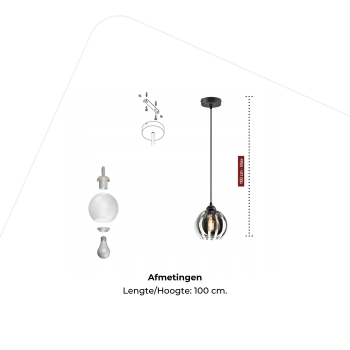 Hanglamp - 1 lamp glas