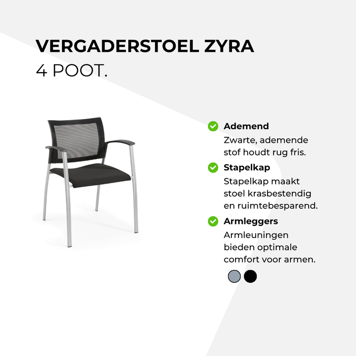 Vergaderstoel Zyra – 4 poot
