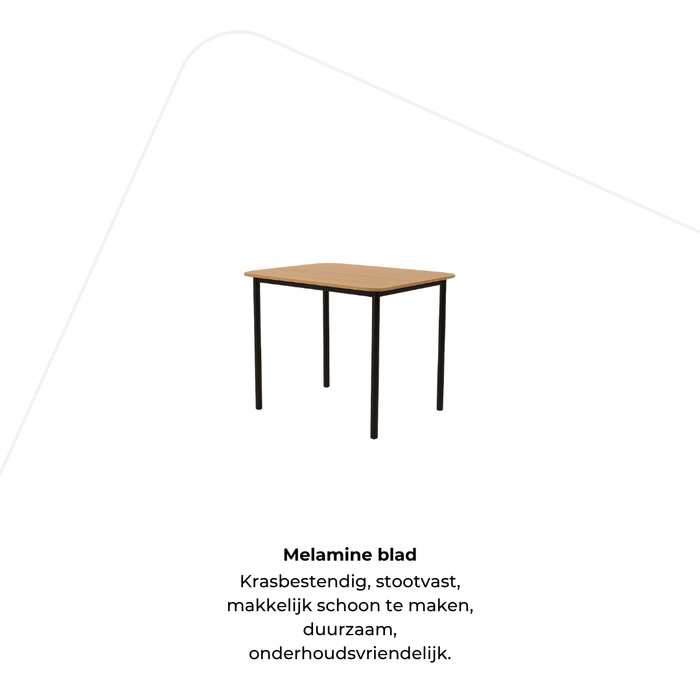 Tafel Flexio 80 x 80 cm - afgerond