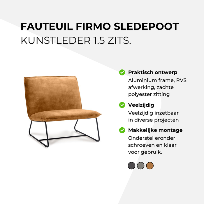 Fauteuil Firmo sledepoot - kunstleder 1,5 zits