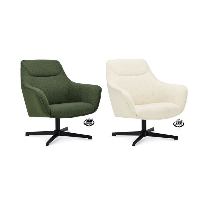 Fauteuil Vento - fluweel (draaibaar 360)