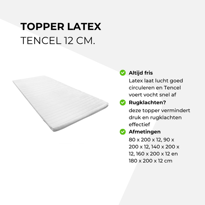 Topper Latex Tencel 12cm