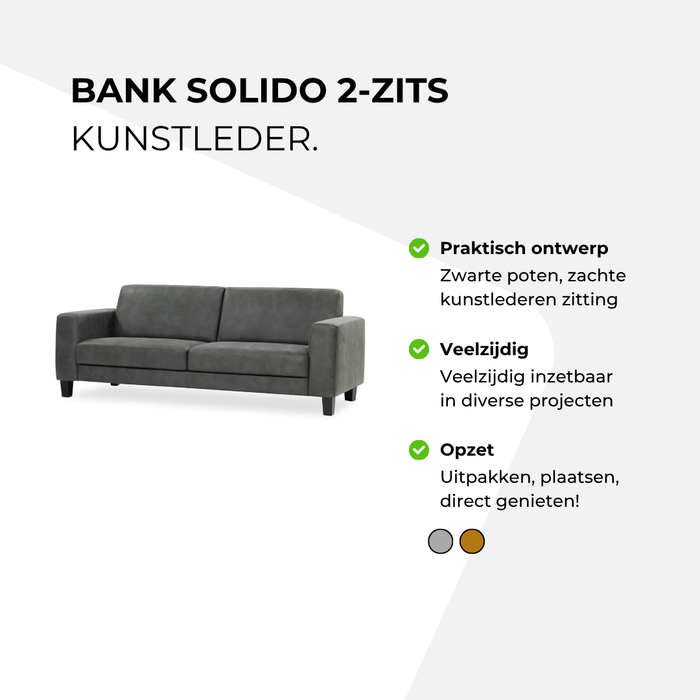 Bank Solido 2-zits kunstleder