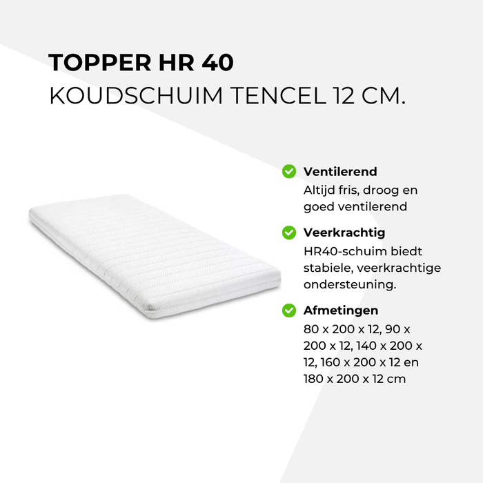 Topper HR40 Koudschuim Tencel 12cm