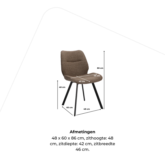 Eetkamerstoel Mast luxe kuip 4-poot