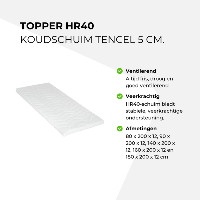 Topper HR40 Koudschuim 5cm