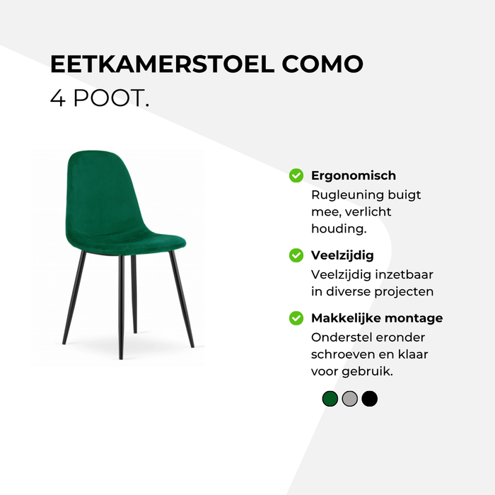 Eetkamerstoel Como - 4 poot