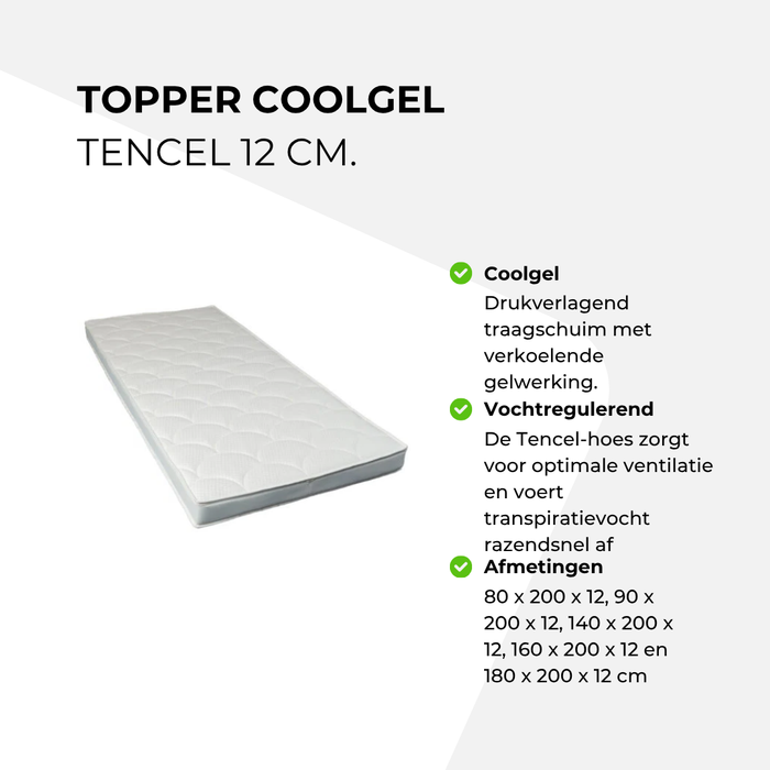Topper Coolgel Tencel 12cm