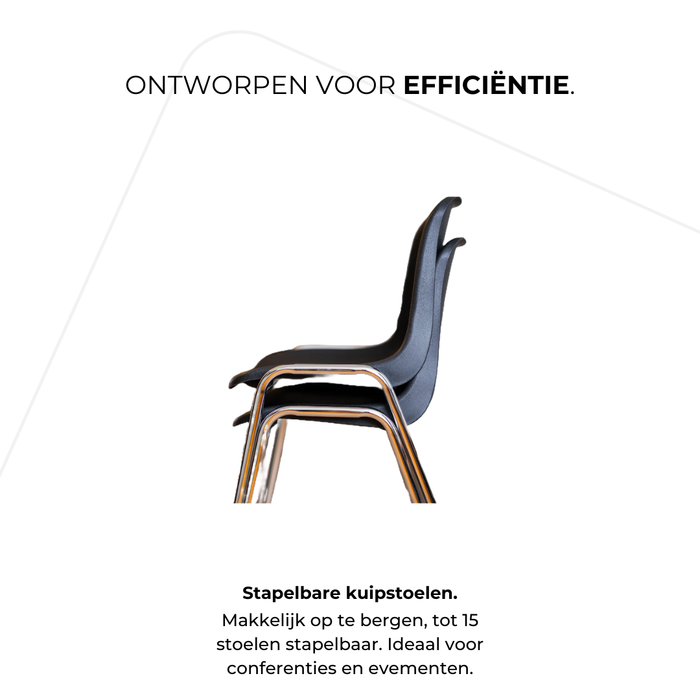 Stapelstoel plastic met aluminium frame
