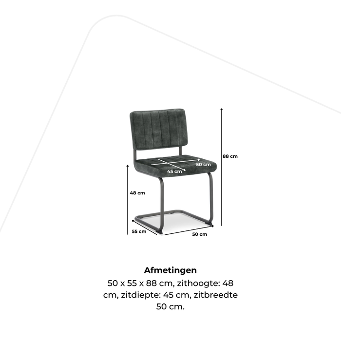 Sled chair Grid velvet fabric