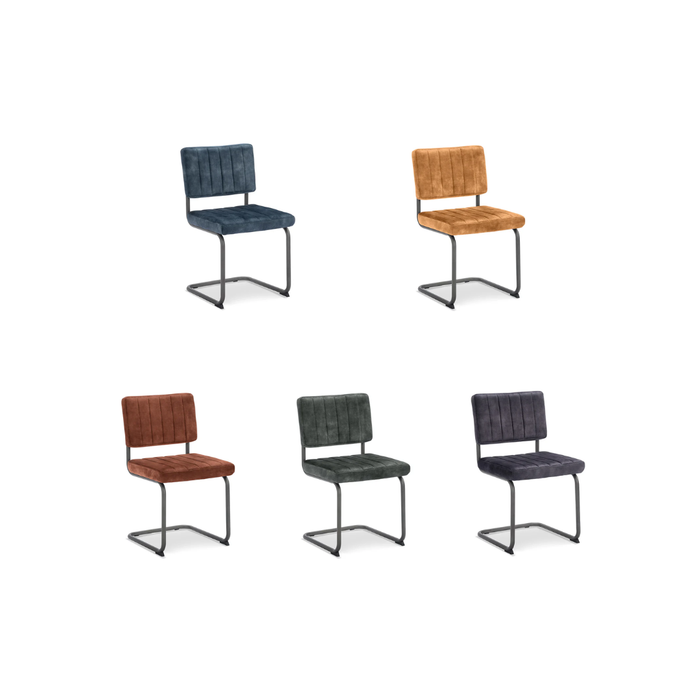 Sled chair Grid velvet fabric