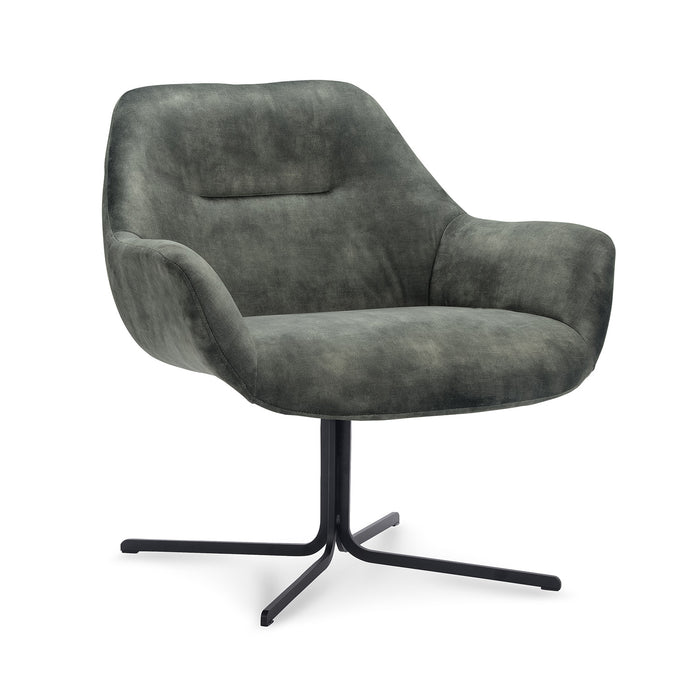 Kraft velvet armchair - swivel base