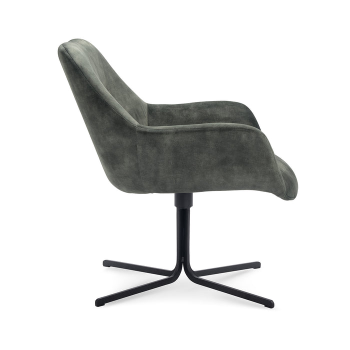 Kraft velvet armchair - swivel base