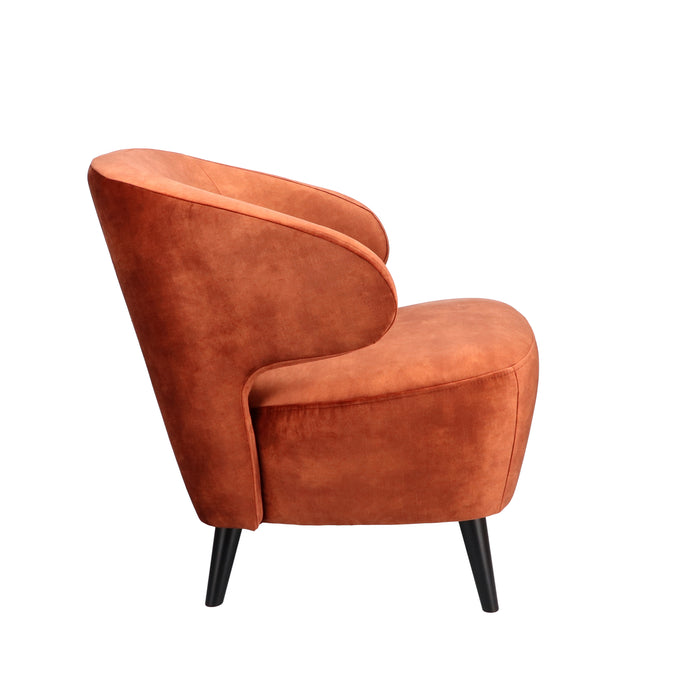 Fauteuil Dura velvet - houten poten