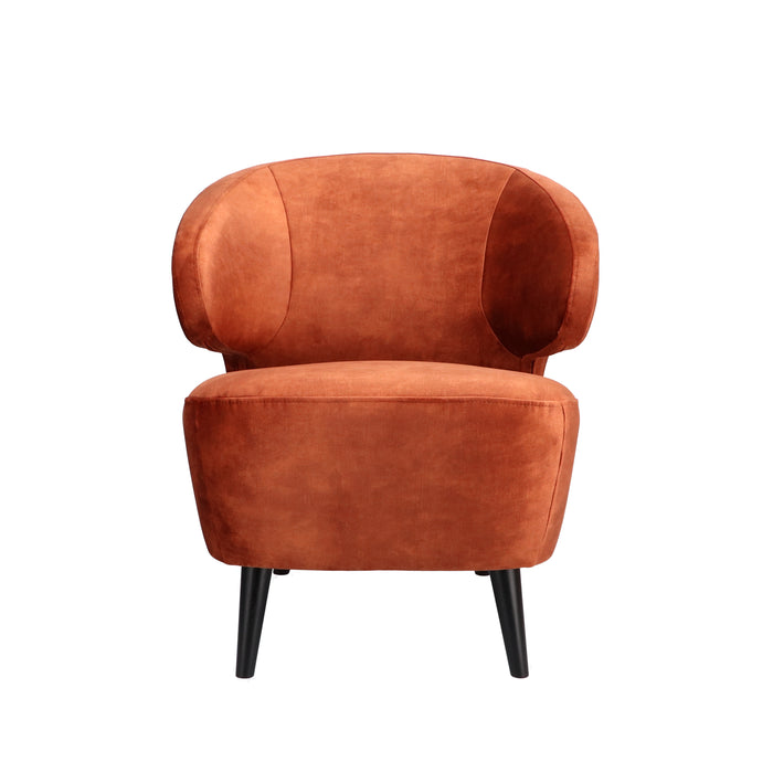 Fauteuil Dura velvet - houten poten