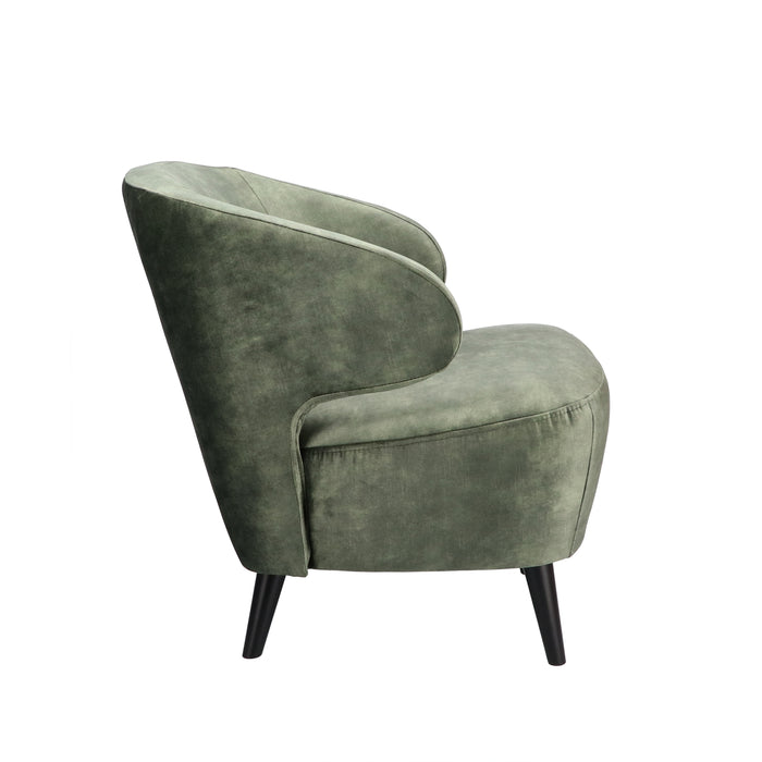 Fauteuil Dura velvet - houten poten