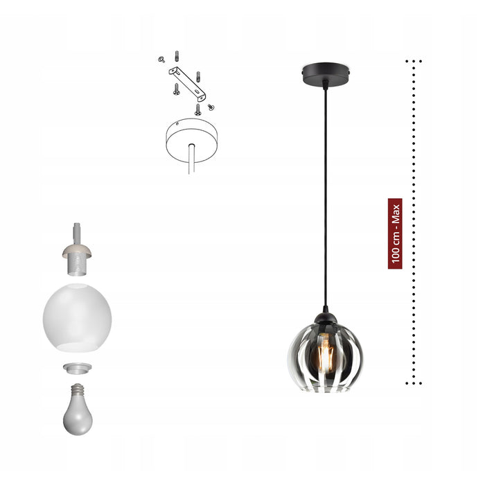 Hanglamp - 1 lamp glas