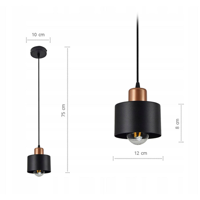 Hanglamp - 1 lamp metaal zwart
