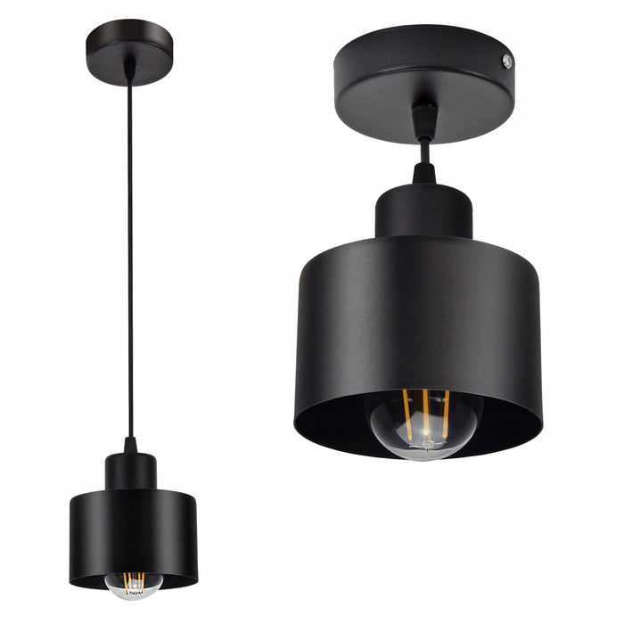 Hanglamp - 1 lamp metaal zwart