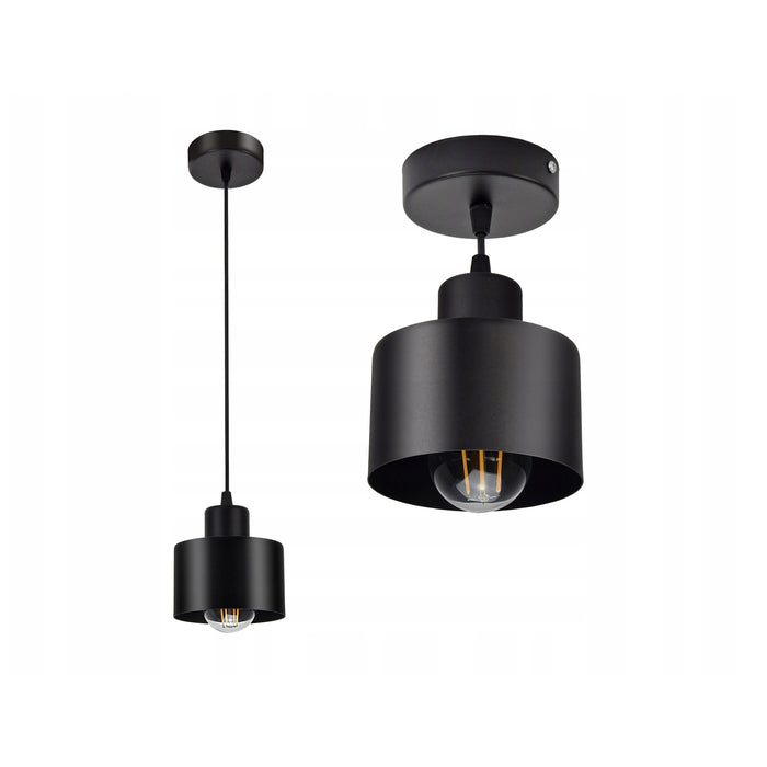 Lampa wisząca - 1 lampa metalowa czarna