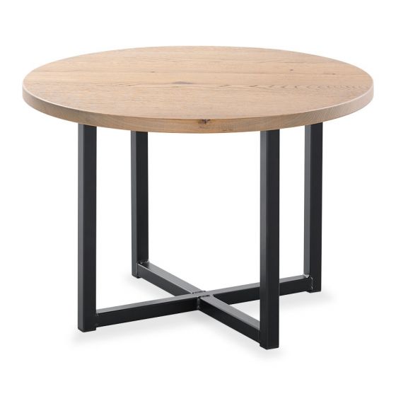 Salontafel rond - 60 x 60 x 40 cm, melamine top en een gelast stalen frame