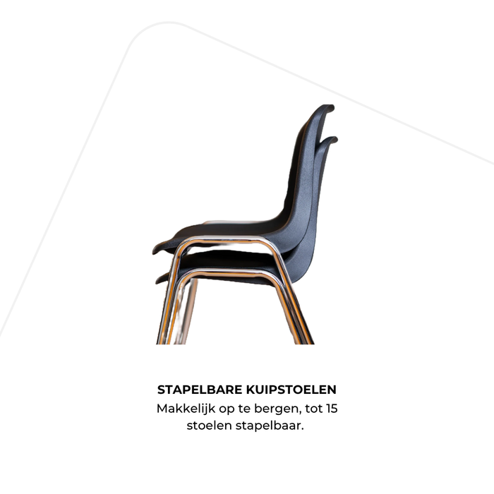 Stapelstoel plastic - aluminium frame