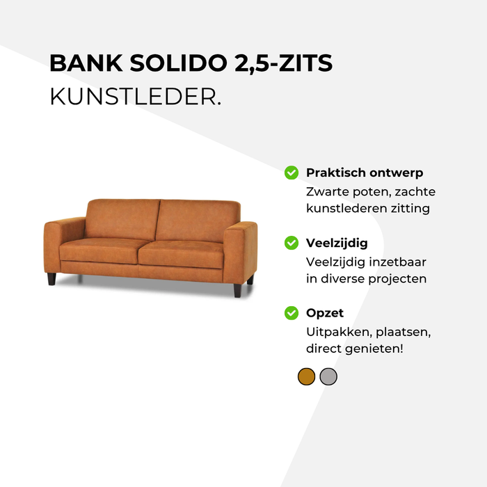 Bank Solido 2,5-zits kunstleder
