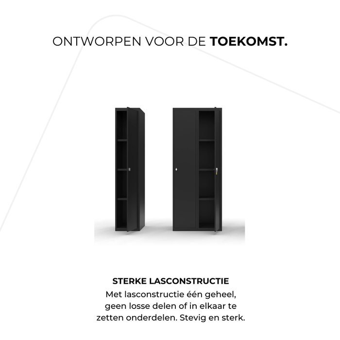 Stalen lockerkast zwart tweedeurs