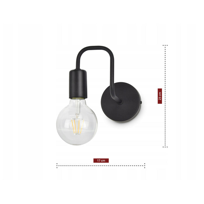 Wandlamp zwart basic